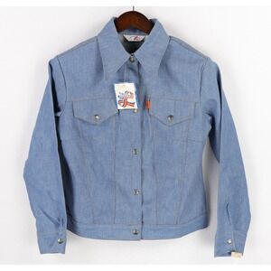 Vintage Levi's Jacket Womens Medium Blue Denim Western Orange Tab Panatela USA
